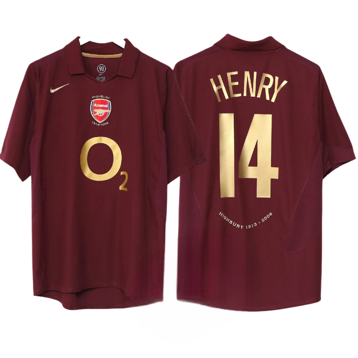 Arsenal 2005-2006 Henry 14 Jersey アーセナル Camisa Arsenal I 2005/2006 - Nike - Vinho - Retrô - HENRY 14